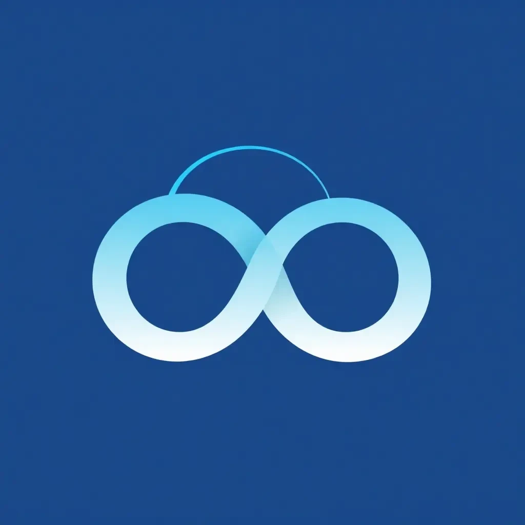 Infinity Cloud Loop This design incorporates a cloud silhouette intertwined with an infinity symbol. The infinity loop represents limitless storage and access to files. The color palette of soft blues and whites contributes to a sense of calm and trust. The typography is sleek, balanced with rounded edges to evoke a welcoming feel.
